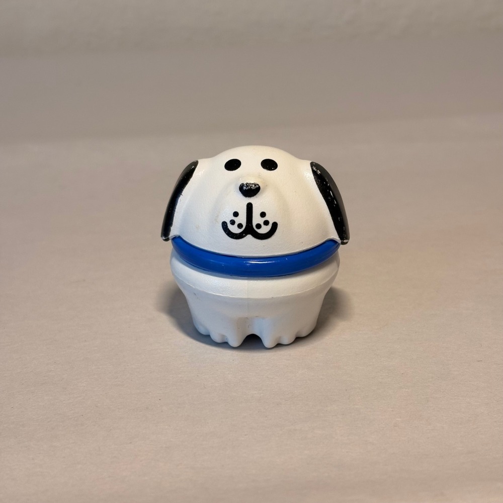 Fisher-Price Little People Figure Kids OS White‎ Good Vintage Dog Blue Collar